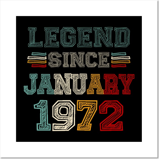 51 Years Old Legend Since January 1972 51st Birthday Wall Art by Brodrick Arlette Store